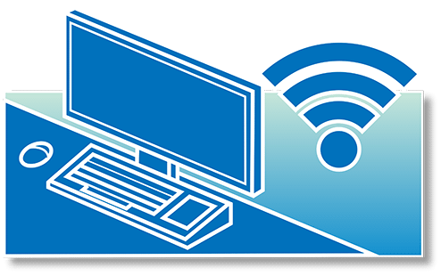 image of a computer and a wifi symbol