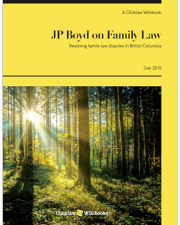 Cover of the JP Boyd on Family Law wikibook