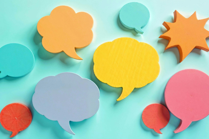various multi coloured speech bubbles 
